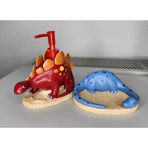 2007 Dino Walk Stegosaurus & Brontosaurus Bathroom Kids Soap Dish & Dispenser